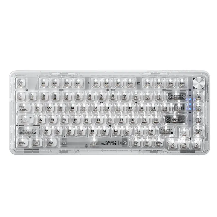 Teclado Mecânico Gamer Machenike K500F-B81 - Crystal - Switch GR Crystal Tactil - 81 Teclas (75% Compacto)- Hot-Swap - RGB - Wired (USB-C) (Imagem 1)